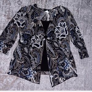 Paisley open front blouse